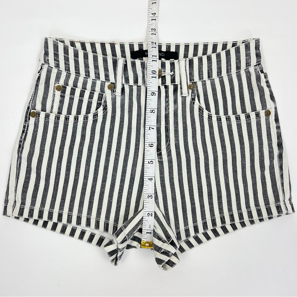 BILLABONG Stripe High-Rise Y2K Style Cotton-Blend Denim Shorts | Size US 25 - Picture 11 of 15